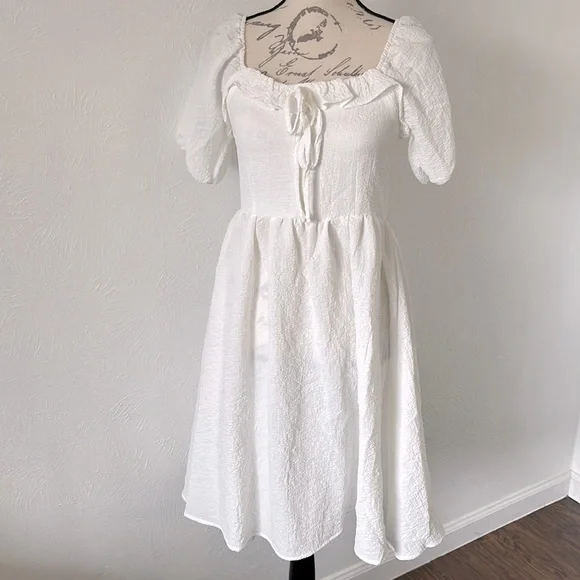 SHEIN | Dresses | Shein White Midi Dress | Poshmark